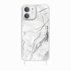 Coque iPhone 12 Mini avec anneau glossy transparente Marbre gris Design La Coque Francaise.
