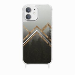 Coque iPhone 12 Mini avec anneau glossy transparente Trio Forêt Design La Coque Francaise.