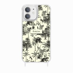 Coque iPhone 12 Mini avec anneau glossy transparente Botanic Evasion Design La Coque Francaise.