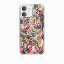 Coque iPhone 12 Mini avec anneau glossy transparente Fleurs Beige et Rose Design La Coque Francaise.