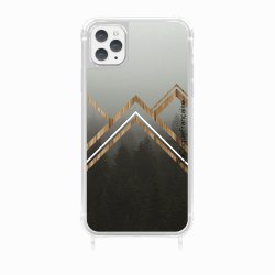 Coque iPhone 11 PRO avec anneau glossy transparente Trio Forêt Design La Coque Francaise.