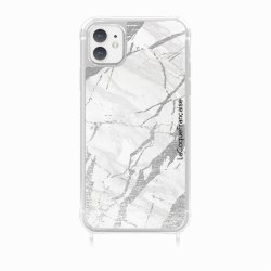 Coque iPhone 11 avec anneau glossy transparente Marbre gris Design La Coque Francaise.