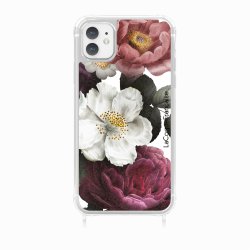 Coque iPhone 11 avec anneau glossy transparente Fleurs roses Design La Coque Francaise.