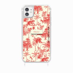 Coque iPhone 11 avec anneau glossy transparente Botanic Amour Design La Coque Francaise.