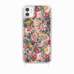 Coque iPhone 11 avec anneau glossy transparente Fleurs Beige et Rose Design La Coque Francaise.
