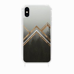 Coque iPhone X/XS avec anneau glossy transparente Trio Forêt Design La Coque Francaise.