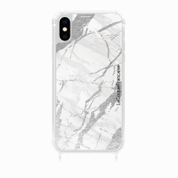 Coque iPhone Xs max avec anneau glossy transparente Marbre gris Design La Coque Francaise.