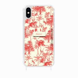 Coque iPhone Xs max avec anneau glossy transparente Botanic Amour Design La Coque Francaise.