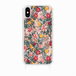 Coque iPhone Xs max avec anneau glossy transparente Fleurs Beige et Rose Design La Coque Francaise.