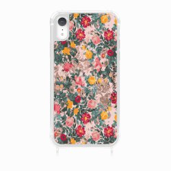 Coque iPhone XR avec anneau glossy transparente Fleurs Beige et Rose Design La Coque Francaise.