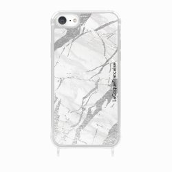 Coque iPhone 7/8/SE 2020/SE 2022 avec anneau glossy transparente Marbre gris Design La Coque Francaise.