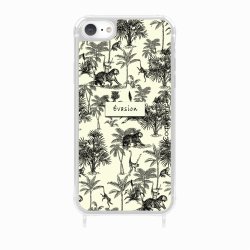 Coque iPhone 7/8/SE 2020/SE 2022 avec anneau glossy transparente Botanic Evasion Design La Coque Francaise.