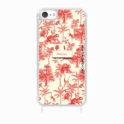 Coque iPhone 7/8/SE 2020/SE 2022 avec anneau glossy transparente Botanic Amour Design La Coque Francaise.