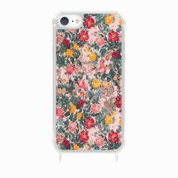 Coque iPhone 7/8/SE 2020/SE 2022 avec anneau glossy transparente Fleurs Beige et Rose Design La Coque Francaise.
