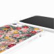 Coque iPhone 7/8/SE 2020/SE 2022 avec anneau glossy transparente Fleurs Beige et Rose Design La Coque Francaise.