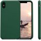 Coque iPhone X/XS Silicone liquide Vert Foret + 2 Vitres en Verre trempé Protection écran Antichocs