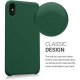 Coque iPhone X/XS Silicone liquide Vert Foret + 2 Vitres en Verre trempé Protection écran Antichocs