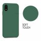 Coque iPhone XR Silicone liquide Vert Foret + 2 Vitres en Verre trempé Protection écran Antichocs