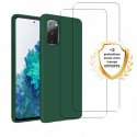 Coque Samsung Galaxy S20 FE Silicone liquide Vert Foret + 2 Vitres en Verre trempé Protection écran Antichocs