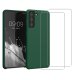 Coque Samsung Galaxy S21 Plus Silicone  liquide Vert Foret + 2 Vitres en Verre trempé Protection écran Antichocs