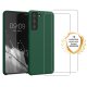 Coque Samsung Galaxy S21 Plus Silicone  liquide Vert Foret + 2 Vitres en Verre trempé Protection écran Antichocs