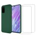 Coque Samsung Galaxy S20 Silicone  liquide Vert Foret + 2 Vitres en Verre trempé Protection écran Antichocs