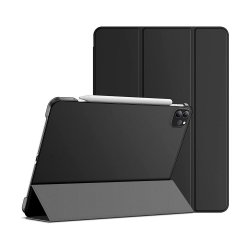Étui Smart Cover iPad Pro 12.9 pouces (2021/2022) Noir à Rabat avec Support 