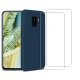 Coque Samsung Galaxy S9 Silicone liquide Bleu Marine + 2 Vitres en Verre trempé Protection écran Antichocs