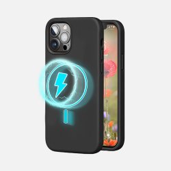 Coque iPhone 12/12 Pro Noire Silicone liquide Compatible MagSafe