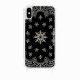 Coque iPhone Xs max avec anneau glossy transparente Bandana noir Design La Coque Francaise.