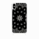 Coque iPhone Xs max avec anneau glossy transparente Bandana noir Design La Coque Francaise.