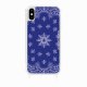 Coque iPhone Xs max avec anneau glossy transparente Bandana bleu Design La Coque Francaise.