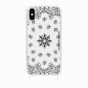 Coque iPhone Xs max avec anneau glossy transparente Bandana blanc Design La Coque Francaise.
