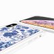 Coque iPhone Xs max avec anneau glossy transparente Foulard fleurs bleues Design La Coque Francaise.