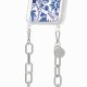 Coque iPhone Xs max avec anneau glossy transparente Foulard fleurs bleues Design La Coque Francaise.