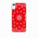 Coque iPhone XR avec anneau glossy transparente Bandana rouge Design La Coque Francaise.