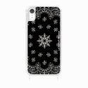 Coque iPhone XR avec anneau glossy transparente Bandana noir Design La Coque Francaise.
