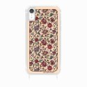 Coque iPhone XR avec anneau glossy transparente Foulard fleurs rouges Design La Coque Francaise.