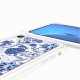 Coque iPhone XR avec anneau glossy transparente Foulard fleurs bleues Design La Coque Francaise.
