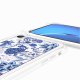 Coque iPhone XR avec anneau glossy transparente Foulard fleurs bleues Design La Coque Francaise.