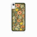 Coque iPhone XR avec anneau glossy transparente Foulard fleurs oranges Design La Coque Francaise.