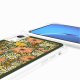 Coque iPhone XR avec anneau glossy transparente Foulard fleurs oranges Design La Coque Francaise.