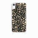 Coque iPhone XR avec anneau glossy transparente Léopard noir et beige Design La Coque Francaise.