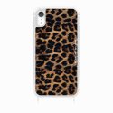 Coque iPhone XR avec anneau glossy transparente Léopard noir et brun Design La Coque Francaise.