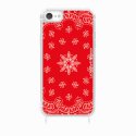 Coque iPhone 7/8/SE 2020/SE 2022 avec anneau glossy transparente Bandana rouge Design La Coque Francaise.