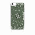 Coque iPhone 7/8/SE 2020/SE 2022 avec anneau glossy transparente Bandana kaki Design La Coque Francaise.