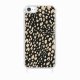 Coque iPhone 7/8/SE 2020/SE 2022 avec anneau glossy transparente Léopard noir et beige Design La Coque Francaise.