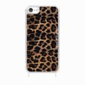 Coque iPhone 7/8/SE 2020/SE 2022 avec anneau glossy transparente Léopard noir et brun Design La Coque Francaise.