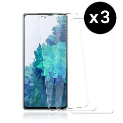 Lot de 3 Vitres Samsung Galaxy S20 FE en verre trempé transparente	