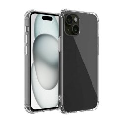 Coque iPhone 15 Antichoc bords renforcés en Silicone Transparente  